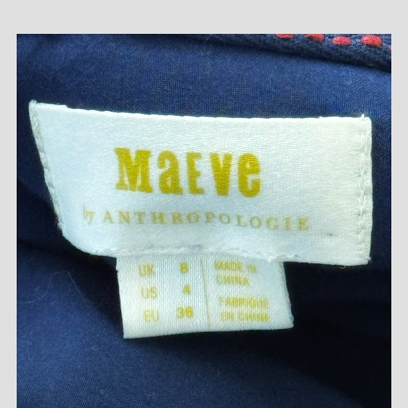 Anthropologie Maeve Dress Corduroy Winchester Blue Tie Front Button Shirt Dress - Picture 11 of 16